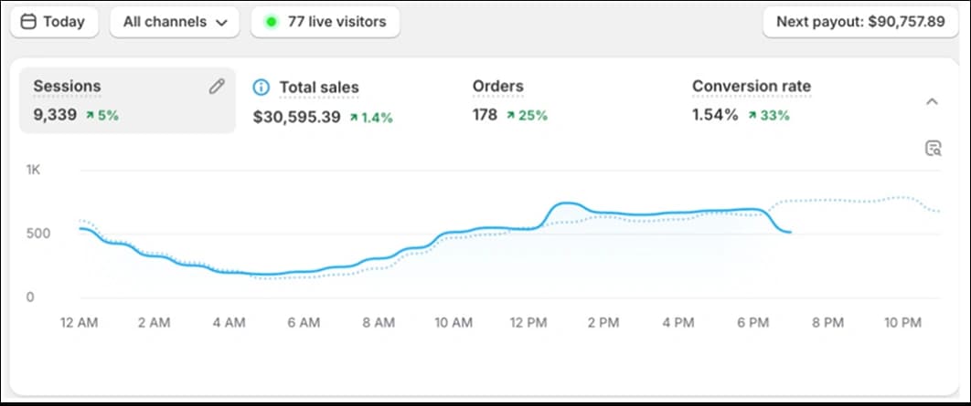 Shopify Results Performance Metric Dashboard 4