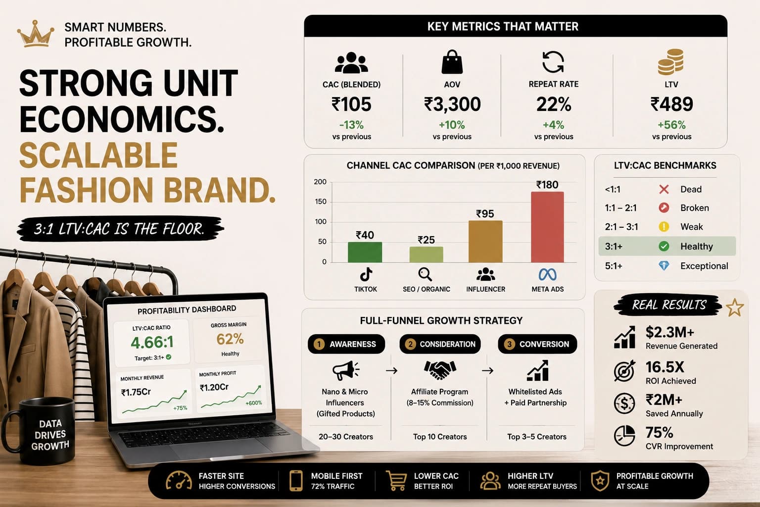Scaling a Fashion D2C Brand: Unit Economics, CAC, LTV & Profitability Benchmarks 2026 Scaling a Fashion D2C Brand: Unit Economics, CAC, LTV & Profitability Benchmarks 2026
