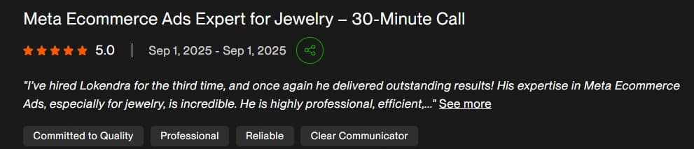 Upwork verified client review 11
